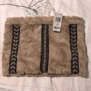 Faux fur cowl neck scarf